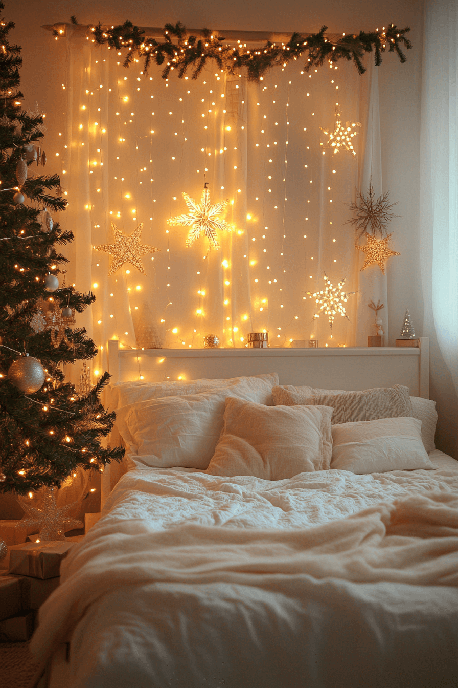 Twinkling Lights Christmas Bedroom