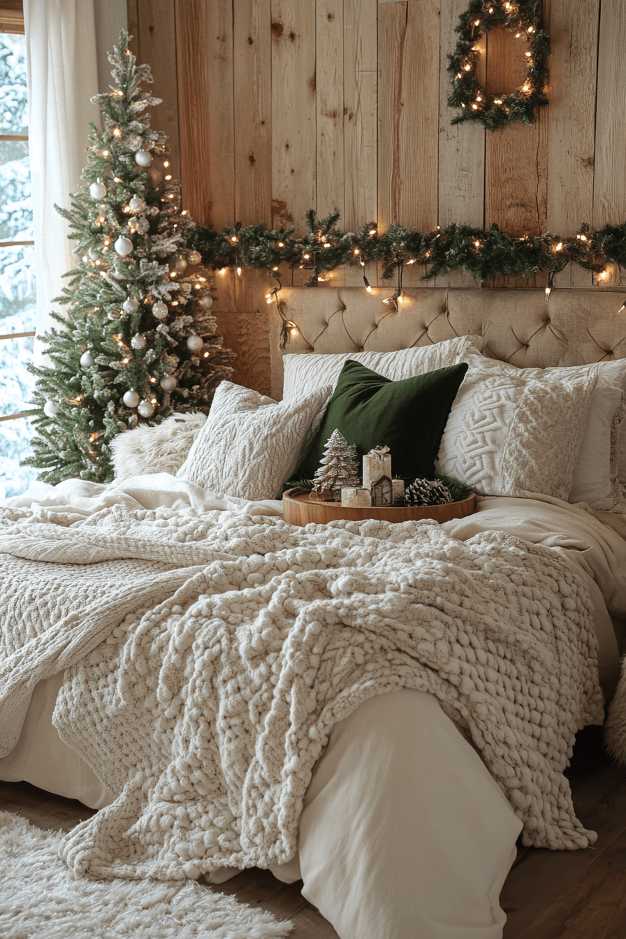 Layered Textures Christmas Bedroom