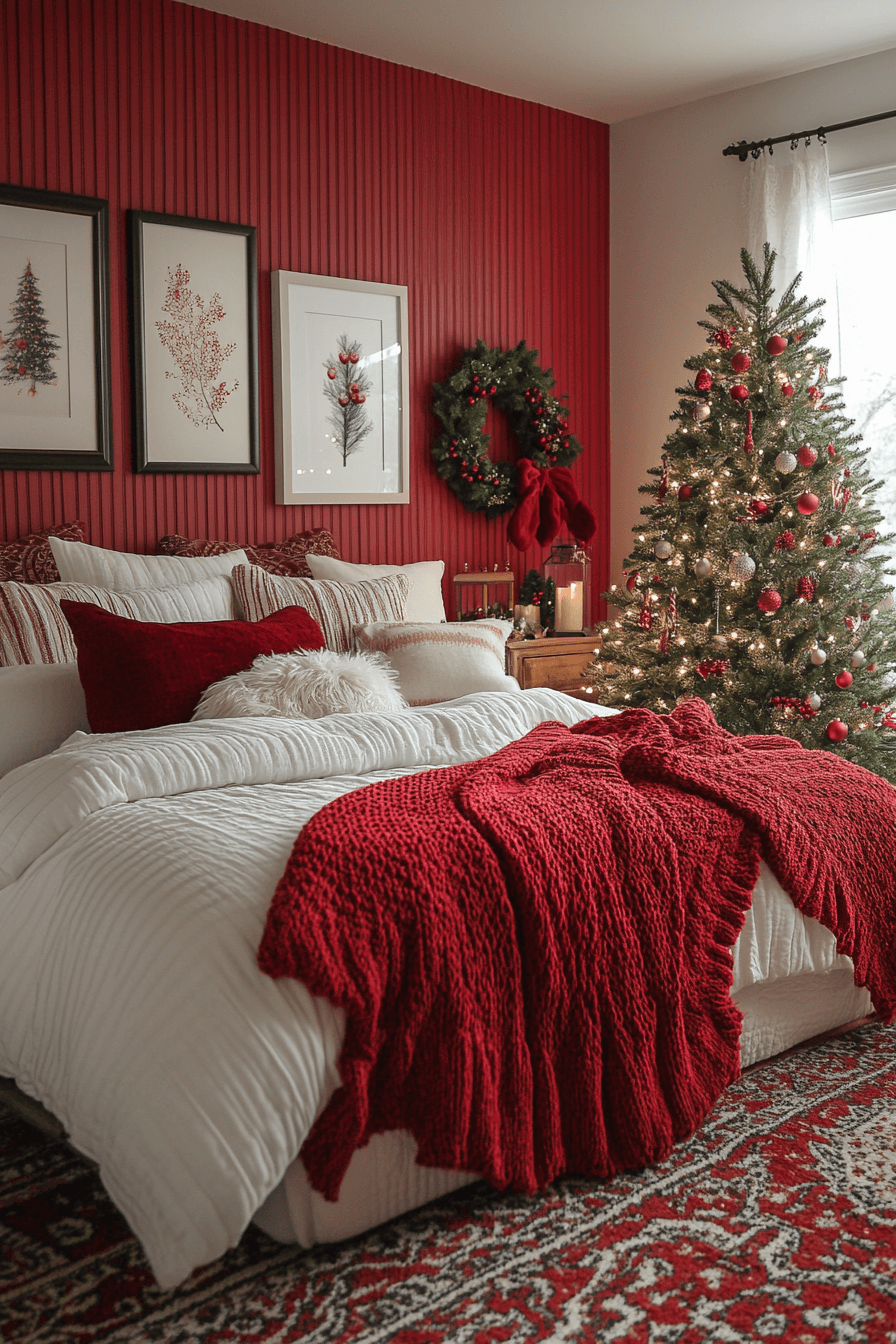 Holiday Accent Wall Christmas Bedroom