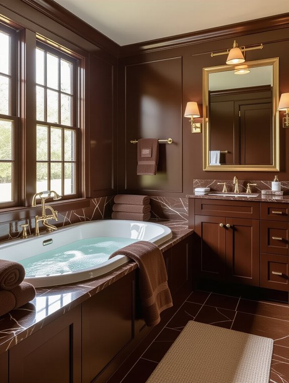 luxurious cocoa bathroom ambiance
