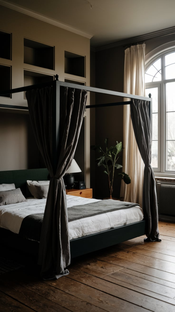 Dark elegant bedroom color palette