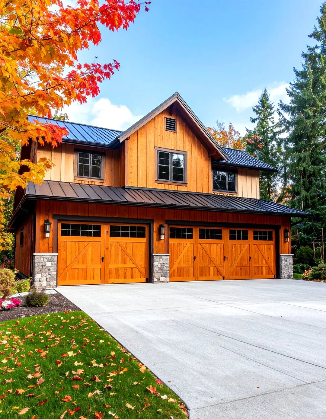 Barn Style Gambrel Roof Garage - Rustic Garage Ideas