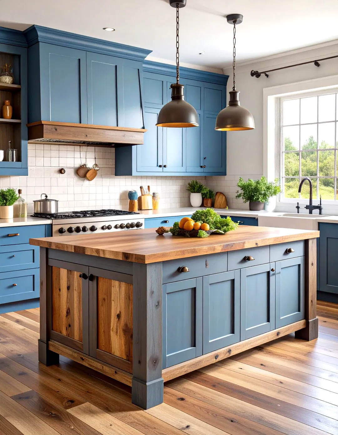 Reclaimed Barnwood Kitchen Island