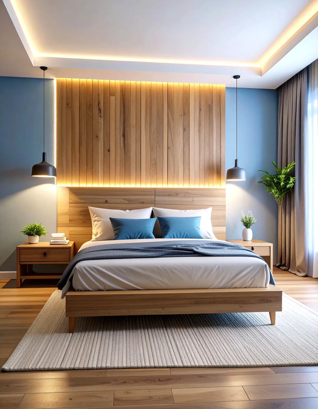 LED Strip Lights Behind Headboard