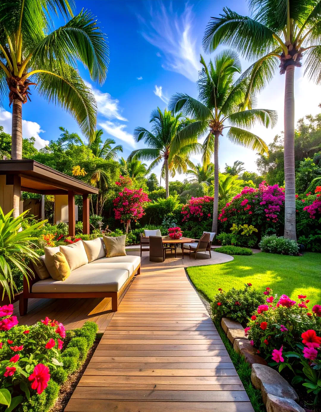 Lush Tropical Backyard Oasis