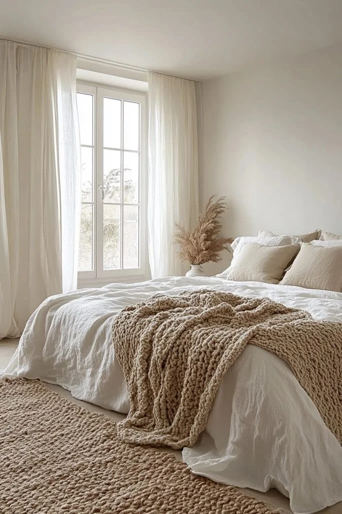 Crisp White Minimalist Bedroom