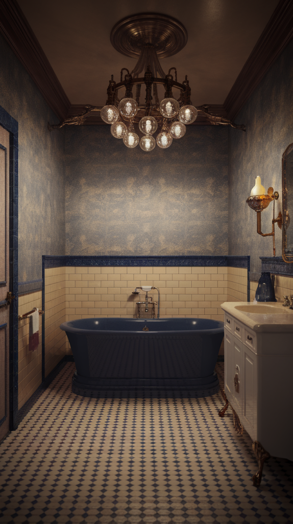 Bold wallpaper in powder room