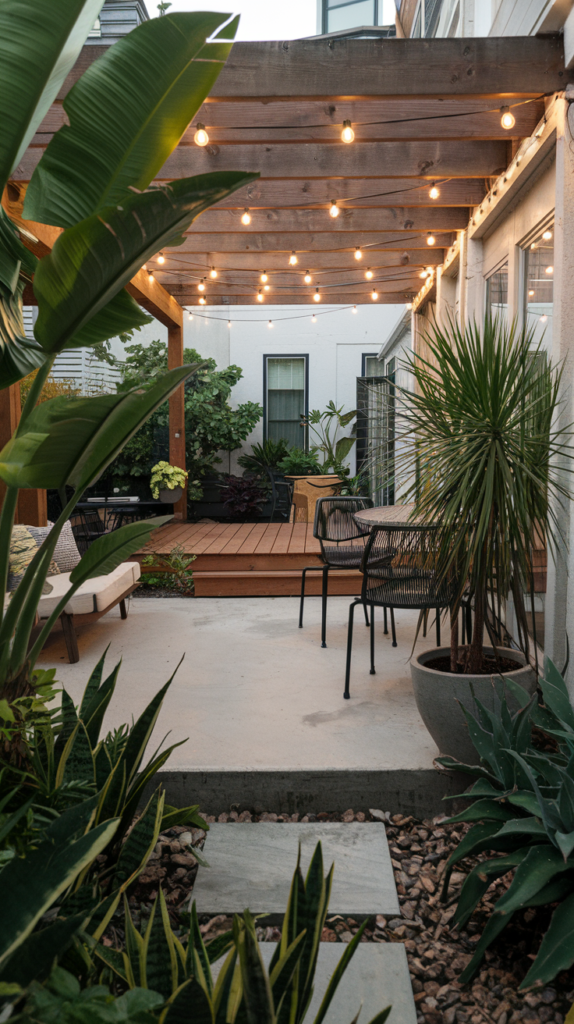 Rustic reclaimed wood deck