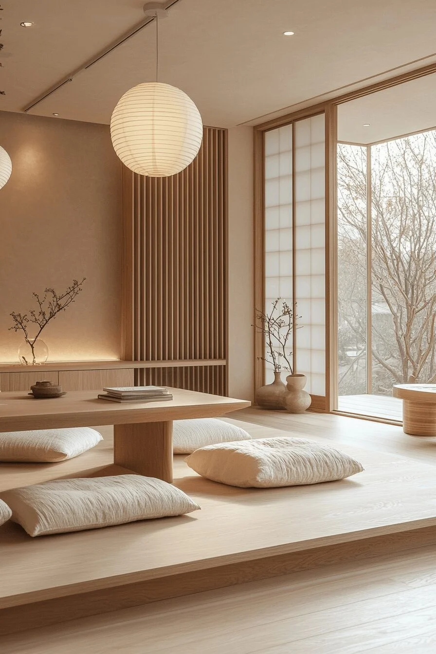 Japandi Home Office with Neutral Tones